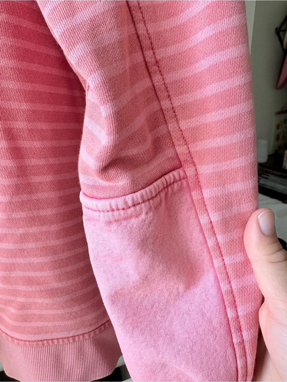 Vineyard Vines Coral Pink Striped Quarter-Snap Pullover - Picture 4 of 6